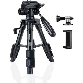 ZOMEI Mini Travel Tabletop Tripod with 3-Way Pan Head Quick Release Plate,Compatible with DSLR Camera/iPhone/Android/Sport Camera, Perfect for Video, Live Stream, Vlogging, Tiktok