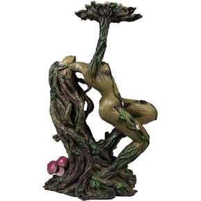 Ebros Gift Whispering Forest Celtic Greenman Tree Woman Gaia Dryad Ent Native Earth Goddess Votive Tea Light Candle Holder Figurine Tree of Life Mystical Creature Being Flora and Fauna