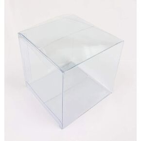 50 PCS 3x3x3 Inches - Tuck Top Clear Plastic PVC Boxes for Party Favor Wedding Favor, retail products packaging and display