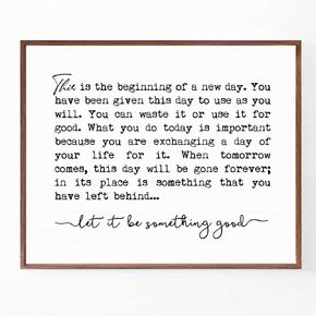 This is the Beginning of A New Day Sign Inspirational Signs Home Decor Sign This is the Beginning Quote Motivational Prints Gifts New Day Positive Note, No Frame (8 x 10 inch)