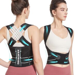 Corecorex™ Instant Posture Corrector Adjustable Back Straightener for Men and Women Relieves Neck, Shoulder and Back Pain Provides Support (X-Large(147-1911b))