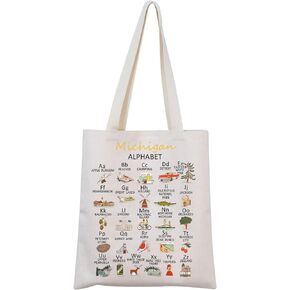 Michigan Canvas Tote Bag Michigan State Gift Michigan Eco Tote Bag Reusable Bag Welcome Bag