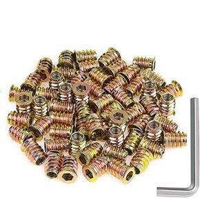 90 Pieces 1/4"-20 x 10mm Furniture Insert Nut, Hex Socket Threaded Insert Nuts with a Hex Wrench