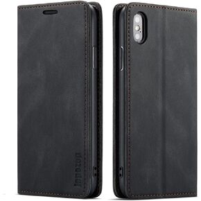 japezop iPhone Xs/iPhone X Wallet Case with [RFID Blocking] Card Holder, Premium Leather Case Wallet with Magnetic Kickstand and Flip Case for iPhone X (2017) /iPhone Xs (2018) 5.8 inch (Black)