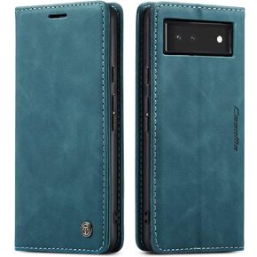 Kowauri for Google Pixel 6 Case,Leather Wallet Case Classic Design with Card Slot and Magnetic Closure Flip Fold Case for Google Pixel 6 2021 (Black)