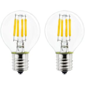 2-Pack E17 S11 LED Light Bulb,E17 Intermediate Base Globe Bulb 4W Daylight 5000K,40 Watt S11 G40 Incandescent Bulb Replacement for Desk Lamp,Cabinet,Closet,Non-Dimmable