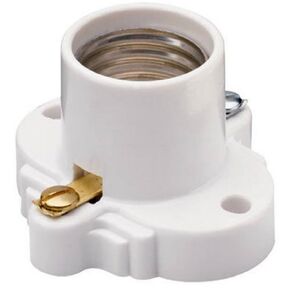 Legrand Pass & Seymour S752WCC10 660W 250V Medium Base A26 Lampholder, Cleat Sockets, Front Wire, White (1 Count)