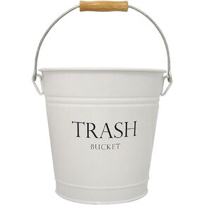 IDesign Round Metal Pail Trash Can for Bath, Bedroom, Office - 10.75" x 10.75" x 10.5", Black