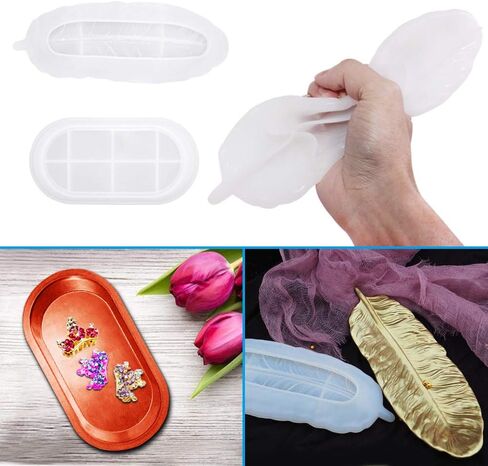 قطعتان من قوالب الراتنج المصنوعة من السيليكون، قوالب صينية من الراتنج FineGood للمجوهرات، قالب صب من الراتنج، صينية الفاكهة، قالب من السيليكون من الراتنج in Kuwait