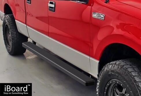 APS IBFZ5955 Black 4" Running Board Side Step (iBoard Third Generation, For Selected Ford F-150 SuperCrew Cab, Aluminum) in Saudi Arabia