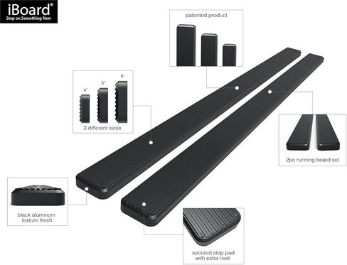 APS IBFZ5955 Black 4" Running Board Side Step (iBoard Third Generation, For Selected Ford F-150 SuperCrew Cab, Aluminum) in Saudi Arabia