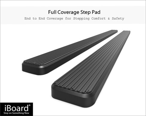 APS IBFZ5955 Black 4" Running Board Side Step (iBoard Third Generation, For Selected Ford F-150 SuperCrew Cab, Aluminum) in Saudi Arabia