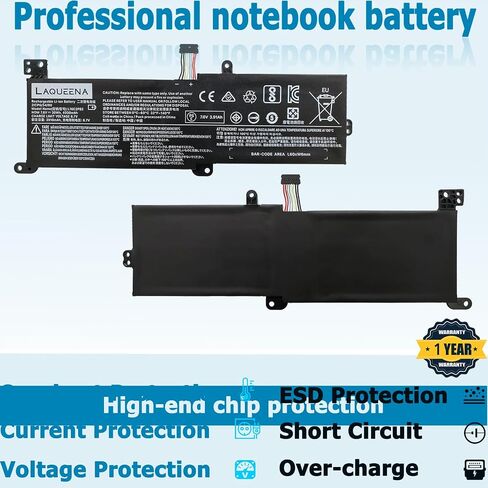 بطارية كمبيوتر محمول L16C2PB2 7.6V 30WH/4030MAH متوافقة مع Lenovo IdeaPad 320-14AST 320-14IAP 320-14IKB 320-14ISK 320-15ABR 320-15AST 320-15IAP Series L16C2PB1 L16L2PB2 L16L2PB1 L16L2 بي بي 3 in Saudi Arabia