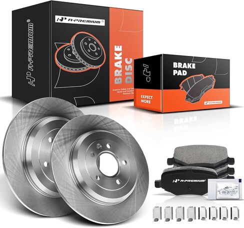 A-Premium 12.02 inch (305.2mm) Front Drilled and Slotted Disc Brake Rotors + Ceramic Pads Kit Compatible with Select Ford, Mercury Models - Explorer 2006-2010, Explorer Sport Trac, Mountaineer in Saudi Arabia