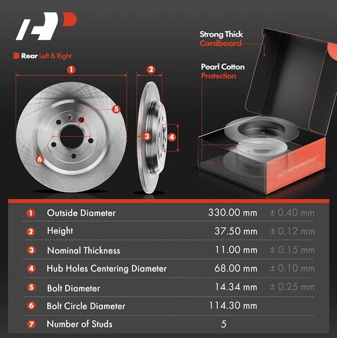 A-Premium 12.02 inch (305.2mm) Front Drilled and Slotted Disc Brake Rotors + Ceramic Pads Kit Compatible with Select Ford, Mercury Models - Explorer 2006-2010, Explorer Sport Trac, Mountaineer in Saudi Arabia