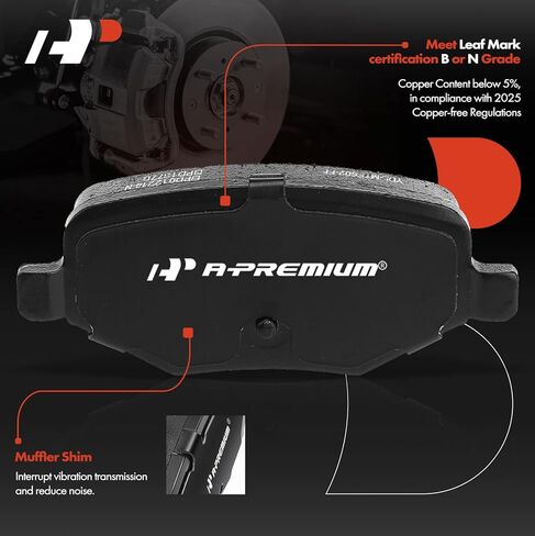 A-Premium 12.02 inch (305.2mm) Front Drilled and Slotted Disc Brake Rotors + Ceramic Pads Kit Compatible with Select Ford, Mercury Models - Explorer 2006-2010, Explorer Sport Trac, Mountaineer in Saudi Arabia