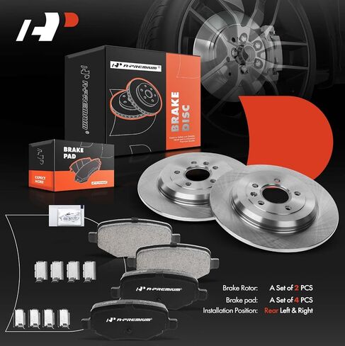 A-Premium 12.02 inch (305.2mm) Front Drilled and Slotted Disc Brake Rotors + Ceramic Pads Kit Compatible with Select Ford, Mercury Models - Explorer 2006-2010, Explorer Sport Trac, Mountaineer in Saudi Arabia