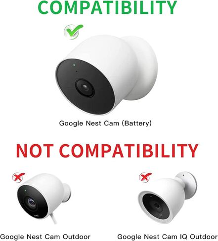 كابل طاقة مكون من 3 قطع متوافق مع Google Nest Cam في الهواء الطلق أو في الداخل، بطارية، كابل خارجي مقاوم للطقس بطول 30 قدمًا/9.1 متر يشحن باستمرار كاميرا Nest الخارجية (أبيض) in Kuwait