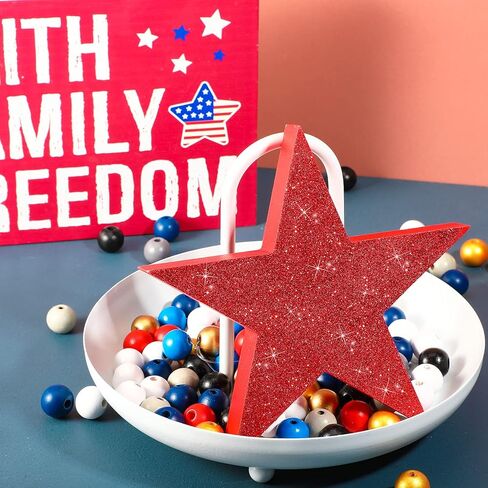Jetec 3 Pieces 4th of July Wooden Star Signs Patriotic Wooden Star Patriotic Star Freestanding Table Signs Decoration for Independence Day Home Decoration Holiday (Vintage Style) in Saudi Arabia