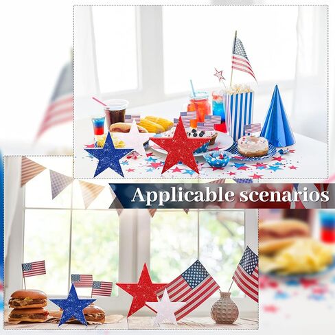 Jetec 3 Pieces 4th of July Wooden Star Signs Patriotic Wooden Star Patriotic Star Freestanding Table Signs Decoration for Independence Day Home Decoration Holiday (Vintage Style) in Saudi Arabia