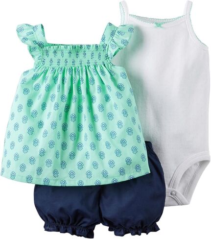 Carter's baby-girls Girl Diaper Cover Set Mint Geo Print in Saudi Arabia