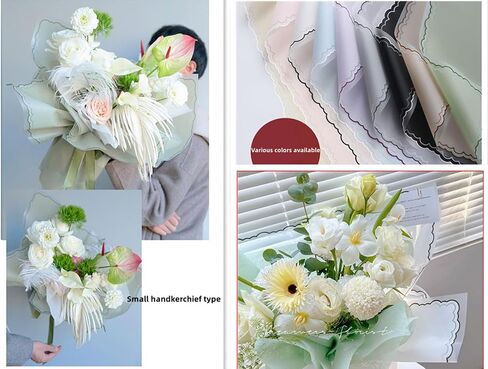 XZJMY 20 Sheets Flower Wrapping Paper Waterproof Bouquet Packaging Paper Florist Bouquet Supplies for Wedding DIY Crafts Gift,22.8x22.8Inch (Black) in Saudi Arabia