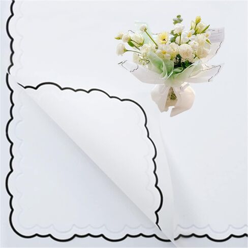 XZJMY 20 Sheets Flower Wrapping Paper Waterproof Bouquet Packaging Paper Florist Bouquet Supplies for Wedding DIY Crafts Gift,22.8x22.8Inch (Black) in Saudi Arabia