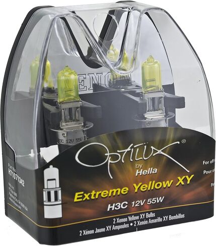 HELLA H71071342 Optilux XY Series H3C مصابيح هالوجين صفراء زينون، 12 فولت، 55 وات، عبوتان in Saudi Arabia