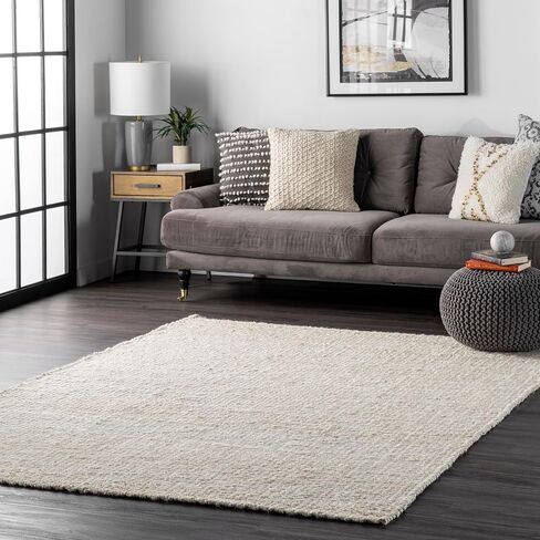 NuLOOM Hailey Hand Woven Jute Area Rug, 4x6, Off-white in Saudi Arabia