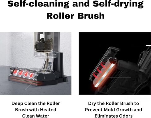 SA01 مكنسة وممسحة جافة ورطبة لاسلكية للأرضيات الصلبة والسجاد قصير الوبر، تنظيف ذاتي وجاف in Kuwait