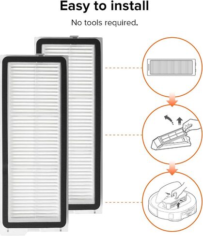 roborock 2 Pack Washable Filter for Roborock Qrevo MaxV, Roborock Qrevo S, Roborock Qrevo Pro Robot Vacuum Cleaners, High Efficiency Filters Replacement Parts in Saudi Arabia