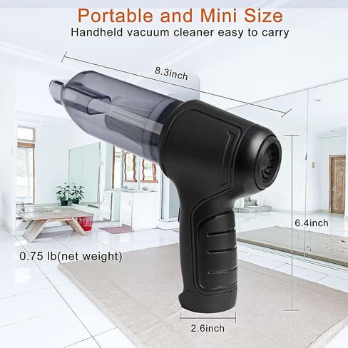 Wireless Handheld Car Vacuum Cleaner, 12000PA Strong Suction Handheld Vacuum Cordless 3 in 1 Keyboard Vacuum Cleaner, Cordless Portable Mini Vacuum for Car, Home, Office Cleaning (Black with Base) in Saudi Arabia