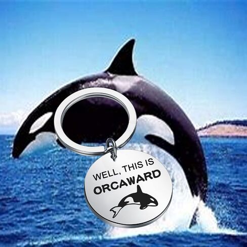 CHOORO Funny Killer Whale Keychain Animal Lover Gift Well This Is Orcaward Keychain Orca Whale Lover Gift in Saudi Arabia