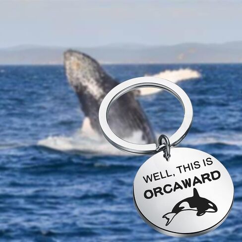 CHOORO Funny Killer Whale Keychain Animal Lover Gift Well This Is Orcaward Keychain Orca Whale Lover Gift in Saudi Arabia