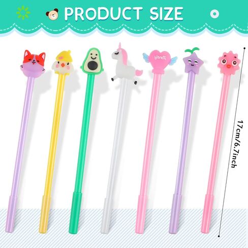 Marspark 140 Pieces Cute Cartoon Gel Ink Pens Black Ink Cool Kawaii Cute Pens Bulk Assorted Style Novelty Office Rollerball for Student Kids School Supplies Present(Cool Animal) in Saudi Arabia