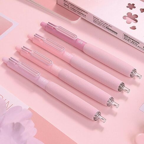 4 Pcs Gel Pens Silent Retractable Pens Black Ink Pens 0.5mm Fine Point Smooth Writing Pens Office School Supplies Women Men (Blue) in Saudi Arabia