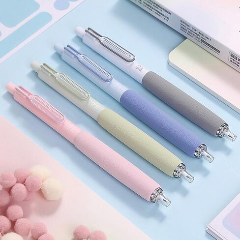 4 Pcs Gel Pens Silent Retractable Pens Black Ink Pens 0.5mm Fine Point Smooth Writing Pens Office School Supplies Women Men (Blue) in Saudi Arabia
