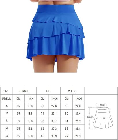 تنورة اليوغا النسائية ذات الثنيات من ThreeH، تصميم ثلاثي الطيات 2 في 1، تنورة تنس مريحة وقابلة للتمدد ومبطنة من الأسفل in Kuwait