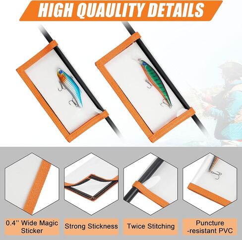 Fishing Lure Wraps,4 PACKS Clear PVC Fishing Bait Cover Keeps Fishing Safe and Easily See Lures Fishing Bait Storage Protector Fishing Hook Cover for Saltwater Freshwater Fishing Gear Orange-L in Saudi Arabia