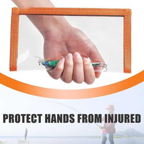 Fishing Lure Wraps,4 PACKS Clear PVC Fishing Bait Cover Keeps Fishing Safe and Easily See Lures Fishing Bait Storage Protector Fishing Hook Cover for Saltwater Freshwater Fishing Gear Orange-L in Saudi Arabia