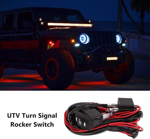 Turn Signal Flasher Relay Harness, UTV Turn Signal Rocker Switch ATV Street Legal Lighting Kit Turn Signal Flasher Relay Harness Replacement for Polaris Ranger RZR (Horizontal Turn Switch) in Saudi Arabia