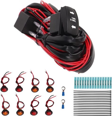 Turn Signal Flasher Relay Harness, UTV Turn Signal Rocker Switch ATV Street Legal Lighting Kit Turn Signal Flasher Relay Harness Replacement for Polaris Ranger RZR (Horizontal Turn Switch) in Saudi Arabia