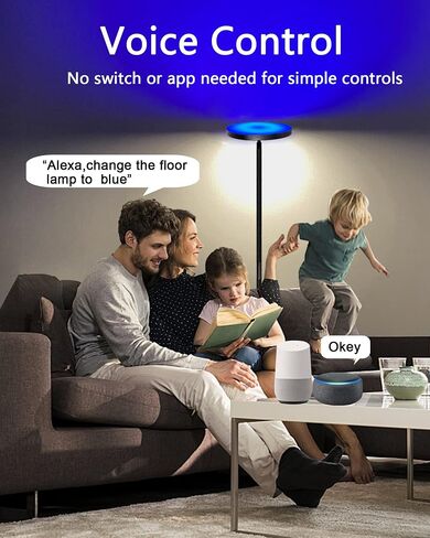 LED Corner Floor Lamp, Modern RGBW Standing Lamps, Color Changing Light with Remote & App Control, Dimmable Mood Lighting for Living Room Bedroom Gaming Room, Tall Lamp DIY Mode & Timing in Saudi Arabia