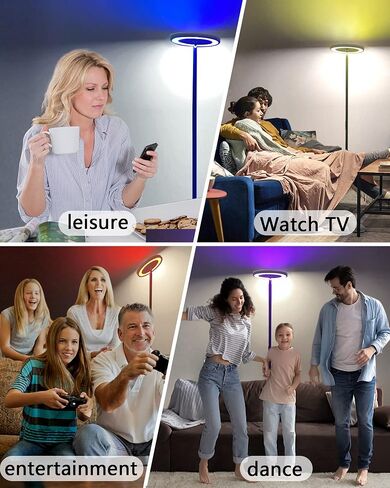 LED Corner Floor Lamp, Modern RGBW Standing Lamps, Color Changing Light with Remote & App Control, Dimmable Mood Lighting for Living Room Bedroom Gaming Room, Tall Lamp DIY Mode & Timing in Saudi Arabia