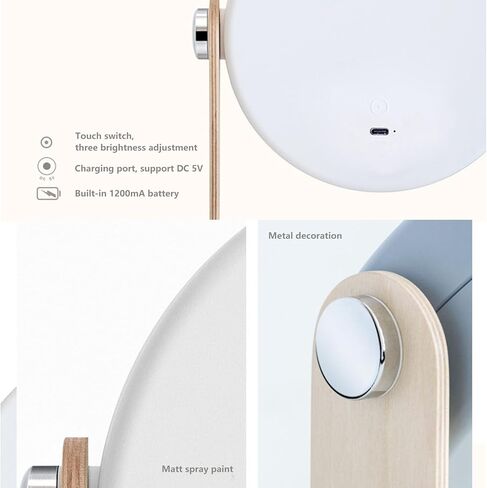 مصباح طاولة لغرفة النوم، مصباح ليلي قابل للتعتيم يعمل باللمس بثلاثة اتجاهات، مصباح طاولة قابل للطي بإضاءة USB فانوس للتخييم، مصابيح مكتبية للمنزل والمكتب والقراءة in Kuwait