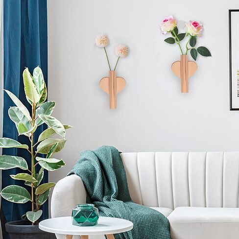 مزهرية جدارية ذاتية اللصق للزهور والنباتات، حامل عرض الزهور لحفلات الزفاف، مزهرية معلقة للثلاجة، النافذة، المنزل، الحفلات، الهواء الطلق، عبوتان (ذهبي وردي) in Kuwait