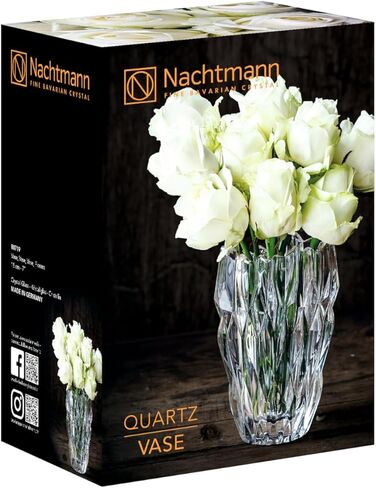 مزهرية بيضاوية كريستال من مجموعة Nachtmann Quartz، مقاس 6 بوصة، مزهرية زجاجية للقطع المركزية والباقة والزهور وديكور المنزل وهدية الزفاف، شفافة، آمنة للاستخدام في غسالة الأطباق in Kuwait
