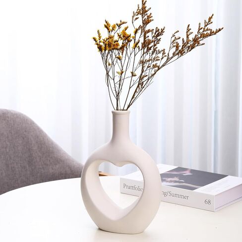 Matte Geometric Black Ceramic Vases for Decor Set of 2 Boho Modern Home Decor for Living Room for Flowers Nordic Minimalist Style for Table,Bookshelf,Shelf, Office in Saudi Arabia