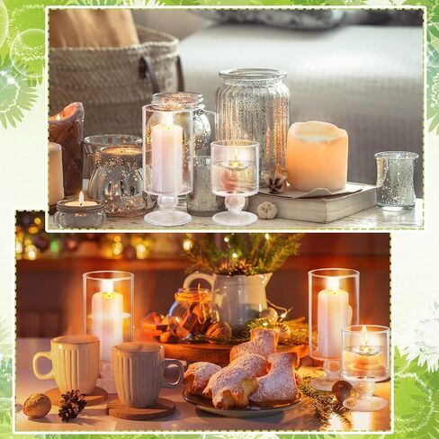 Set of 12 Glass Vase Glass Candle Holder Size 5.5, 7.9, 9.3 Inch Tall Glass Pillar Candle Holders Glass Cylinder Vases Floating Candle Holder Flower Vase for Home Wedding Party Centerpieces in Saudi Arabia