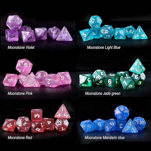 مجموعة نرد DND صغيرة مقاس 10 مم من مونستون للعب الأدوار MTG RPG الزنزانات والتنينات، مجموعة ألوان متنوعة 6X7 42 قطعة in Saudi Arabia